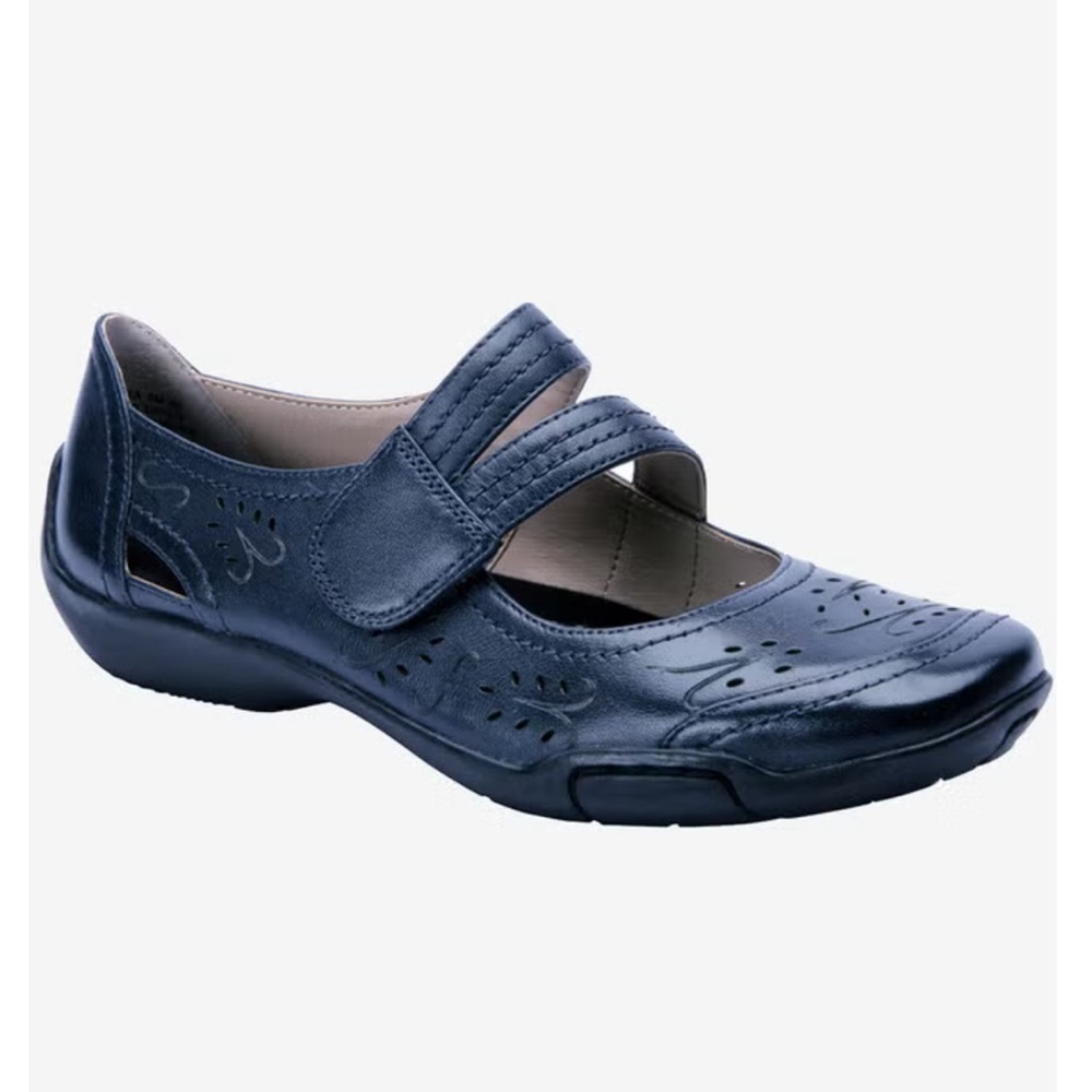 Ros Hommerson Chelsea Shoes‎ Women's 9.5SS Leather Navy Blue Mary Janes